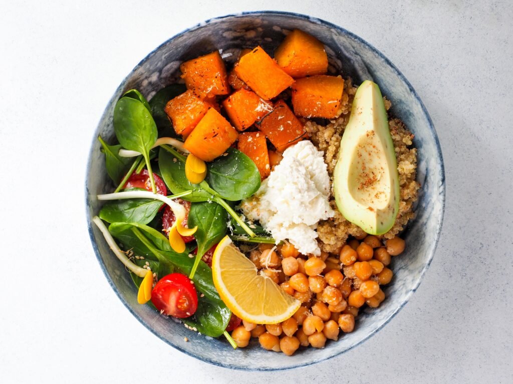 Healthy, nutritious and balanced salad bowl
