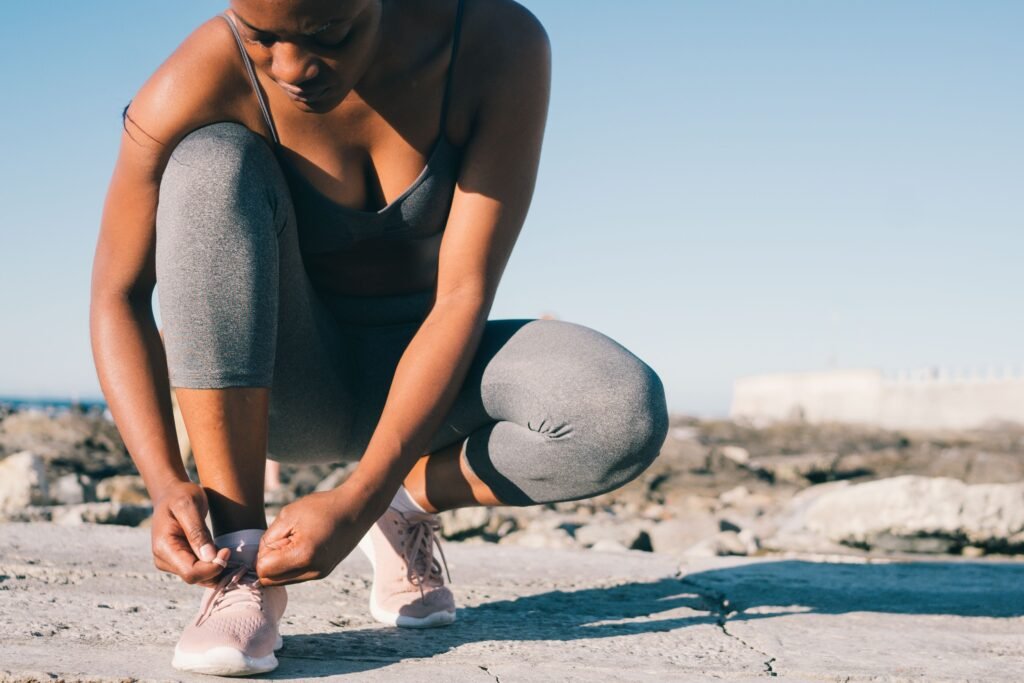Woman preparing for a healthy daily habit.